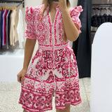 Rochie mini Posana cu nasturi imbracati