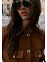 Jacheta Betty maro imitatie piele intoarsa