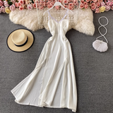 Rochie Henna alba cu bretele reglabile si fermoar lateral