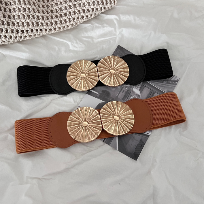 Curea lata tip brau cu detalii aurii tip floare