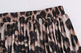 Fusta Vandana maro inchis cu animal print
