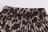 Fusta Vandana maro inchis cu animal print