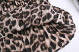 Fusta Vandana maro inchis cu animal print