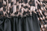 Fusta Vandana maro inchis cu animal print