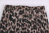 Fusta Vandana maro inchis cu animal print