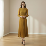 Rochie Orsa galbena - cu pliuri si captuseala