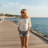 Bluza Reth cu broderie florala
