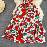 Rochie Gamma alba cu imprimeu floral si curea accesorizata