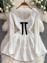 Rochie tricotata Trinna cu accesoriu fundita