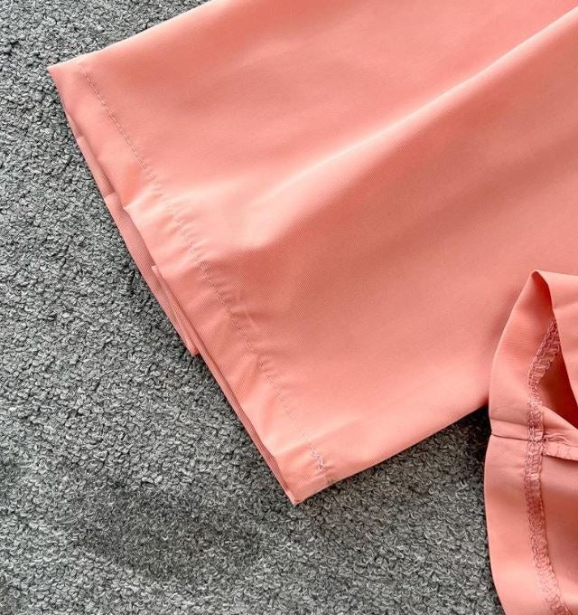 Set Honor roz compus din bluza plisata si pantaloni usor evazati