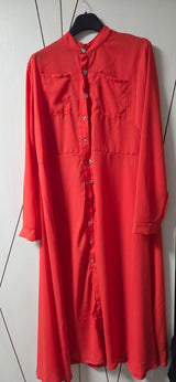 Rochie midi Helsy tip camasa cu cordon in talie