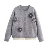 Jerseu Eiris din tricot cu detalii florale