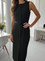 Rochie Anika cu nasturi imbracati si curea accesorizata