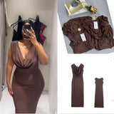 Rochie Hyacinth cu decolteu adanc la spate
