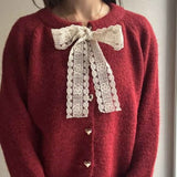 Jerseu Ettara din tricot cu panglica din dantela