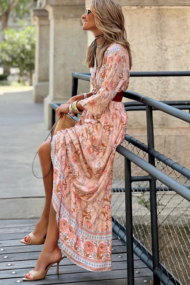Rochie Jilma cu imprimeu floral si curea accesorizata
