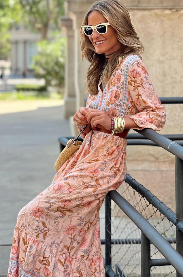 Rochie Jilma cu imprimeu floral si curea accesorizata