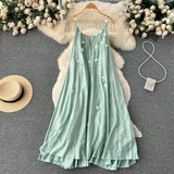 Rochie Chamomile cu flori brodate aplicate
