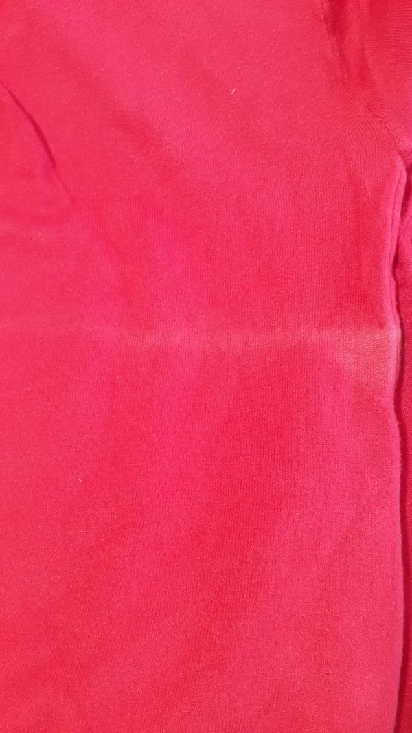 Bluza Garry rosie cu detalii la baza gatului si mansete-OUTLET
