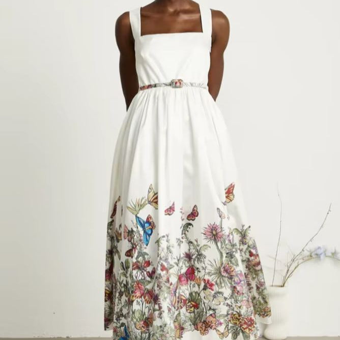 Rochie Audry cu bretele late si curea accesorizata