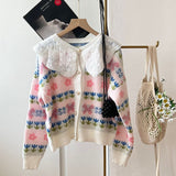 Jerseu Luzira din tricot cu guler lat brodat