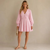 Rochie mini Karita in carouri cu guler lat