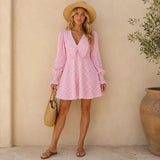 Rochie mini Karita in carouri cu guler lat