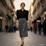 Fusta Scarlett cu aplicatii de cristale