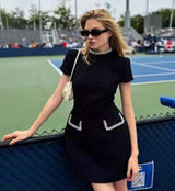 Rochie Fretya din tweed cu perle