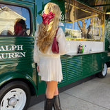 Set tricotat Frida - compus din bluza si fusta cu pliuri