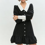 Rochie Netheea cu guler lat in V