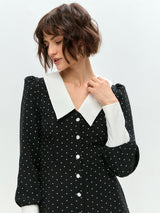 Rochie Netheea cu guler lat in V