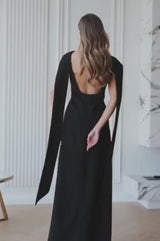 Rochie lunga Evana cu decolteu la spate
