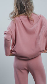Set Kay crem compus din doua piese din tricot