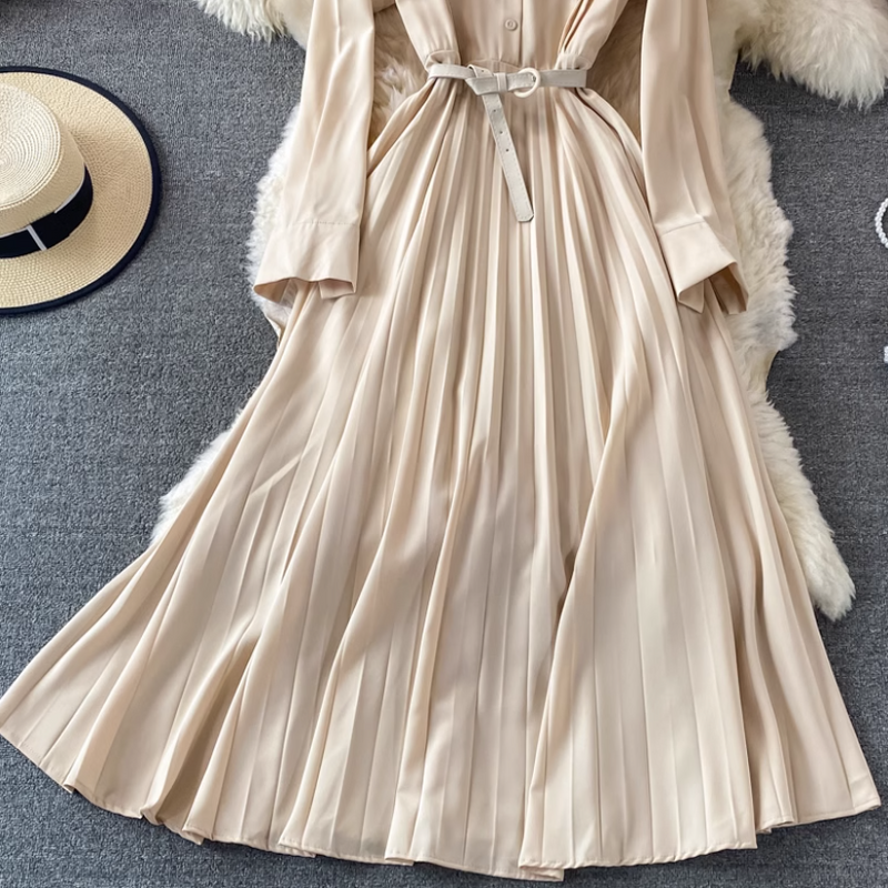 Rochie Bailey crem cu curea accesorizata
