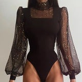 Body Persis din organzza cu detalii stralucitoare