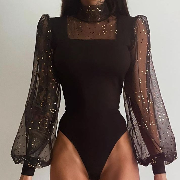 Body Persis din organzza cu detalii stralucitoare