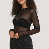 Bluza Cally din tul cu imprimeu buline