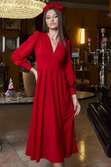 Rochie Aralyn cu nasturi imbracati si talie accentuata