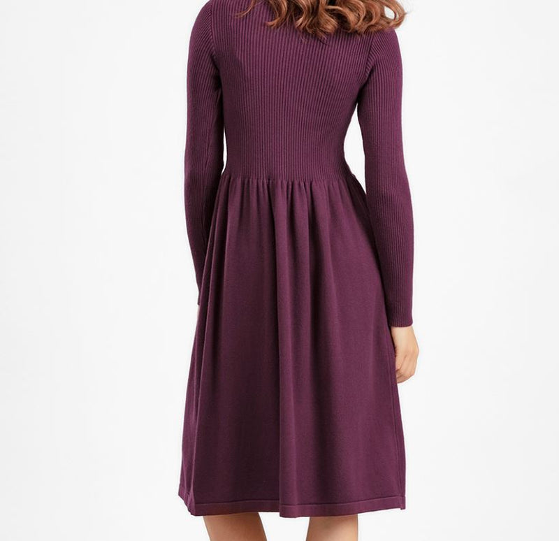 Rochie Ambra visinie din tricot reiat