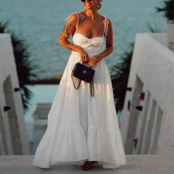 Rochie Hara cu bretele si croi tip corset in talie
