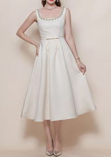 Rochie Angelyn cu perle si fundita