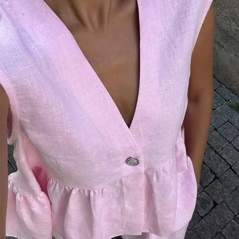 Set Zinnia compus din vesta si pantaloni lejeri