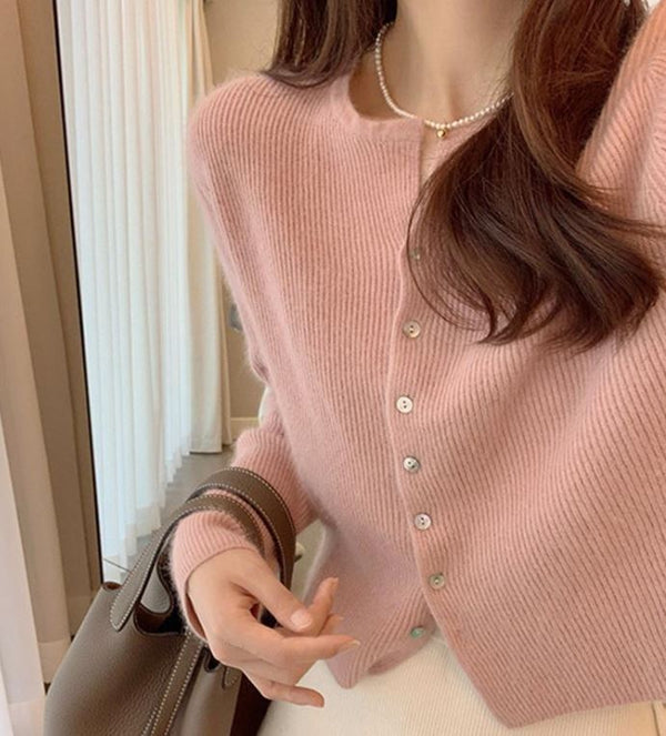 Jerseu Kallio roz din tricot