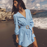 Rochie brodata Blissa, curea in talie