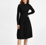 Rochie Ambra neagra din tricot reiat