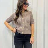Top Tarra din tricot cu nasturi functionali