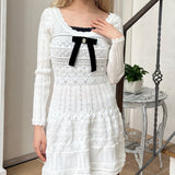 Rochie tricotata Trinna cu accesoriu fundita
