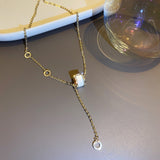 Colier cu cifre romane si pietre strass microincrustate