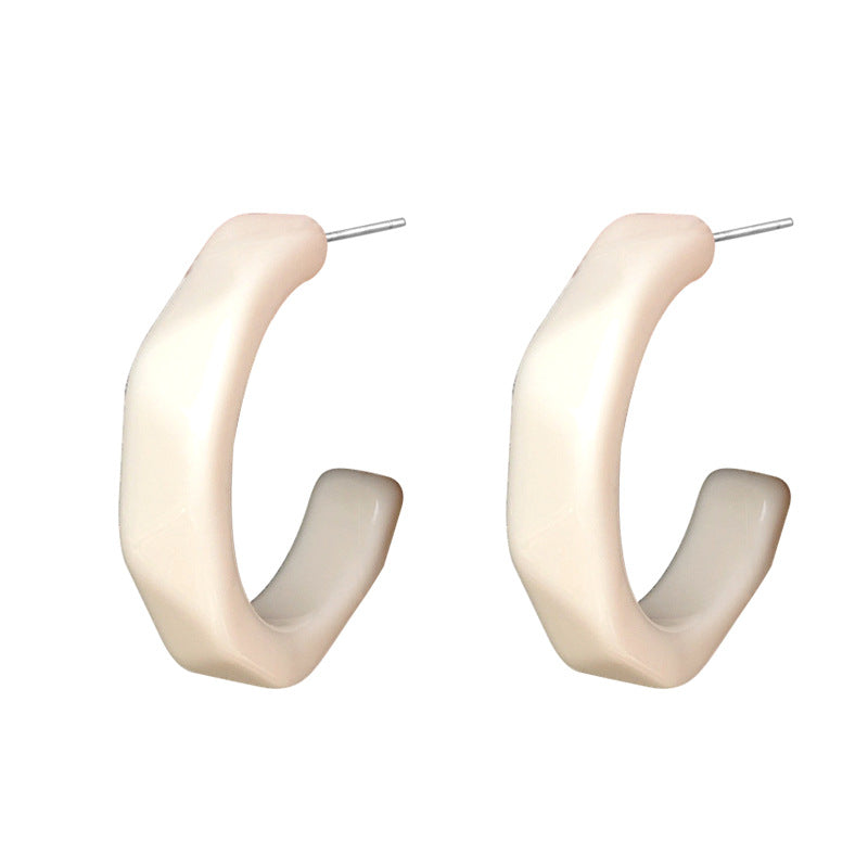Cercei in forma  de C,cu ace de argint 925